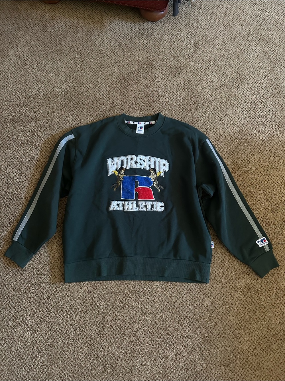 Worship Athletic Russell Crewneck Sweatshirt - Dark Green